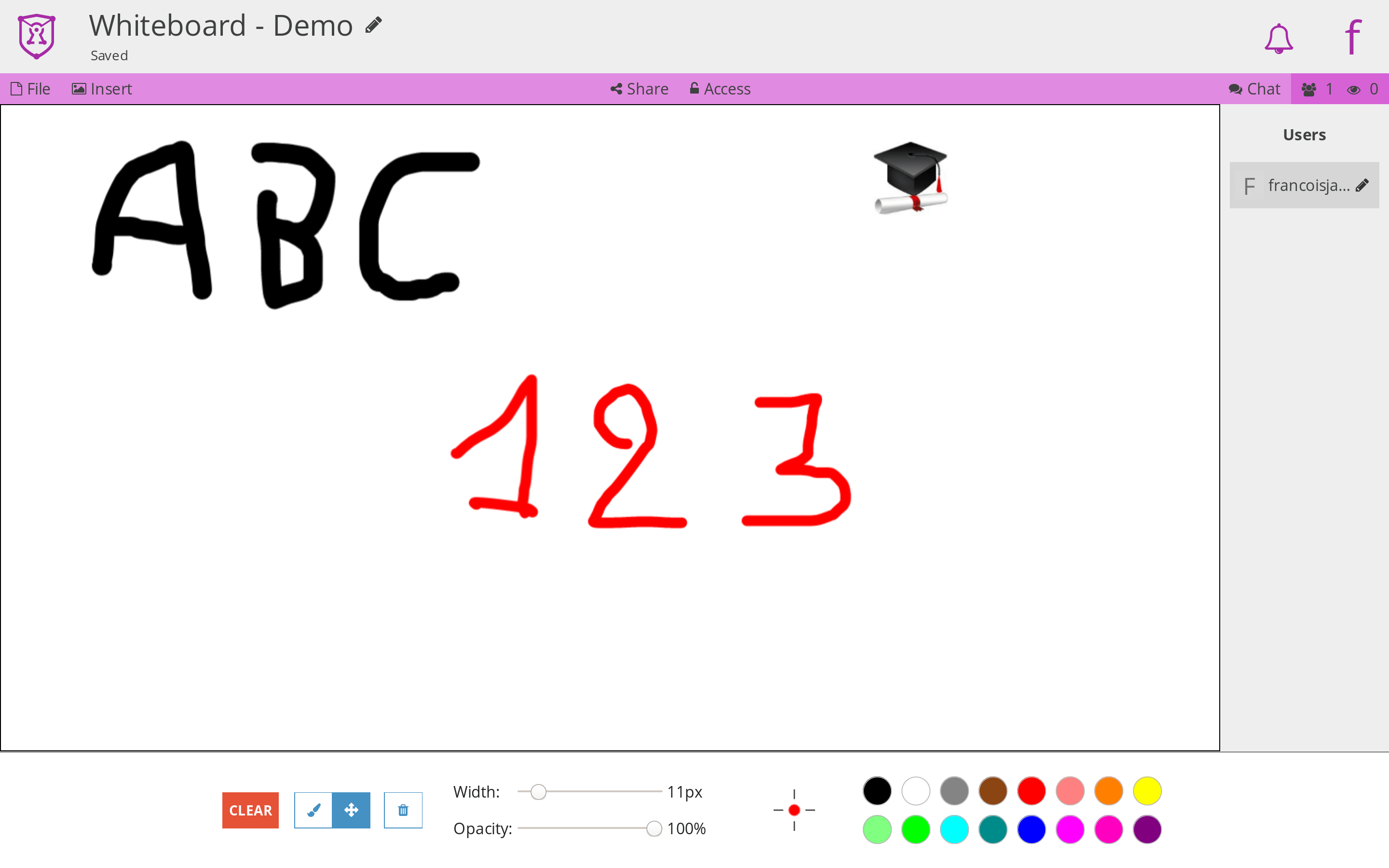 Whiteboard app demo